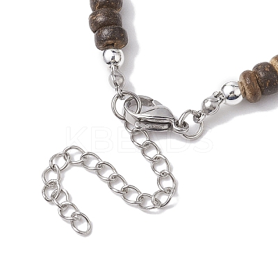 Natural Wenge Wood Pendant Necklaces NJEW-JN04791-02-1