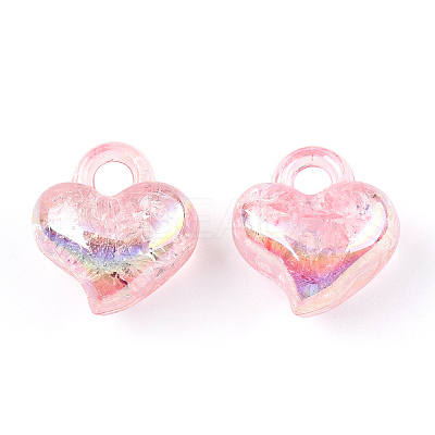 Transparent Crackle Acrylic Pendants MACR-ZX022-29E-1
