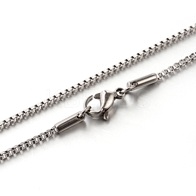 Tarnish Resistant 304 Stainless Steel Box Chain Necklaces STAS-M174-022P-A-1