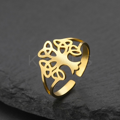 304 Stainless Steel Adjustable Cuff Rings RJEW-L129-03G-1