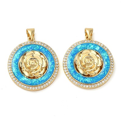 Rack Plating Brass Micro Pave Cubic Zirconia Pendants KK-P268-11B-G-1