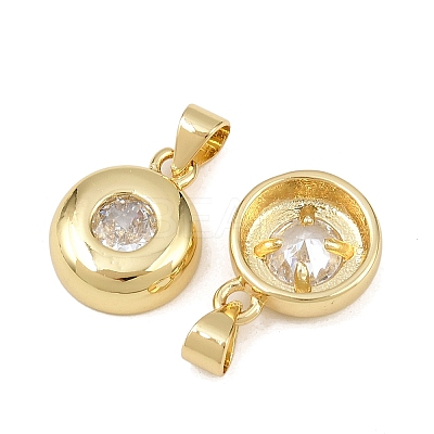 Brass Cubic Zirconia Pendants KK-L251-45G-1