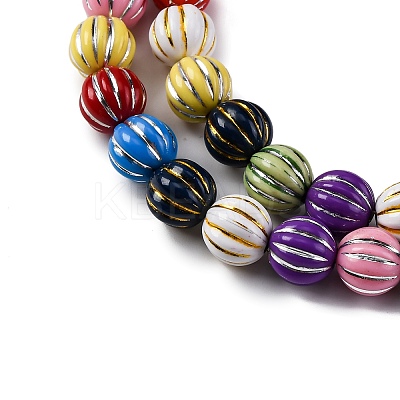 Grooved Resin Beads Strands RESI-M023-01G-G-1