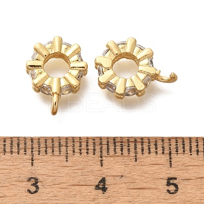 Flat Round Rack Plating Brass Micro Pave Cubic Zirconia Tube Bails LS-KK-H508-09G-1