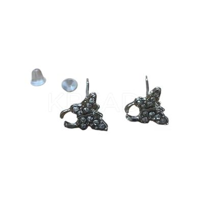 Butterfly Brass Micro Pave Clear Cubic Zirconia Stud Earrings WGE0DF4-02-1