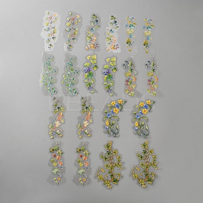 20Pcs Flower PET Decorative Stickers DIY-WH20055-078C-1