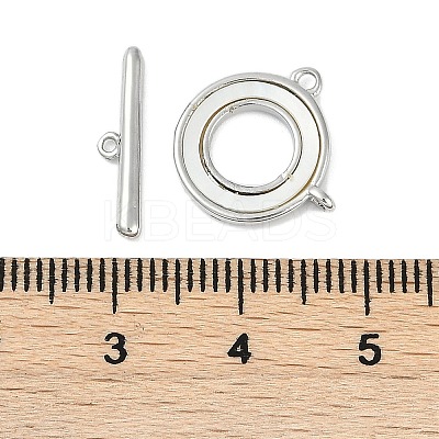 Brass & Shell Toggle Clasps KK-K391-10P-1