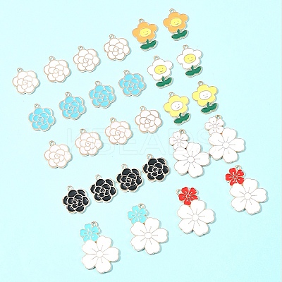 28Pcs 10 Styles Alloy Enamel Pendants ENAM-FS0002-16-1