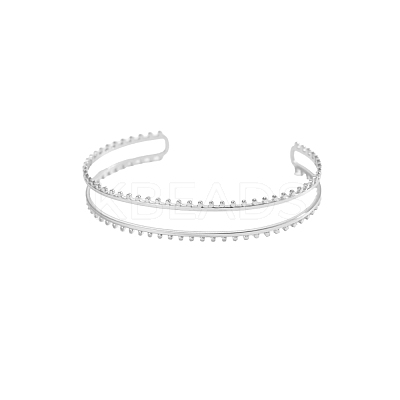 304 Stainless Steel Cuff Bangles STAS-OY007-69P-1