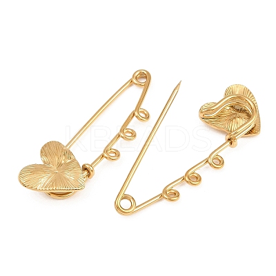 Radiant Heart 304 Stainless Steel Safety Pins Brooch Findings SA-CBA098D-15C-G03-1