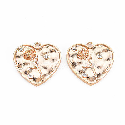 Mother's Day Brass Micro Pave Clear Cubic Zirconia Pendants KK-S364-186-1