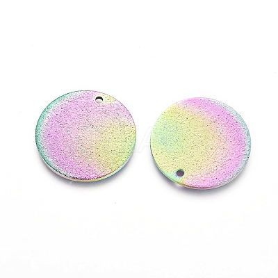 Ion Plating(IP) 304 Stainless Steel Textured Pendants LS-STAS-I098-01-20mm-M-1