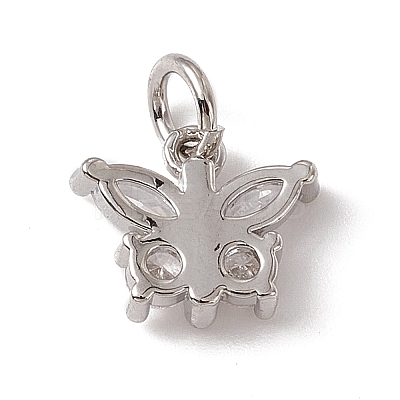 Brass Micro Pave Cubic Zirconia Charms ZIRC-F132-12P-1