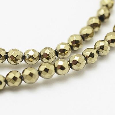 Round Non-magnetic Synthetic Hematite Beads Strands G-D617-4mm-27-1