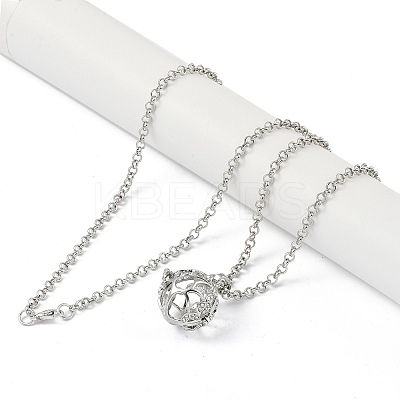 Brass with Rhinestone Pendant Necklaces NJEW-G089-03H-P-1