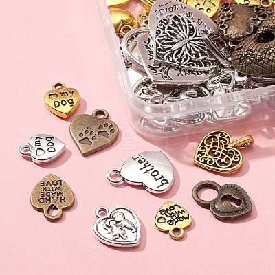 90G 3 Colors Ideas for Valentine Day Gifts Tibetan Style Alloy Pendants TIBEP-FS0001-08-1