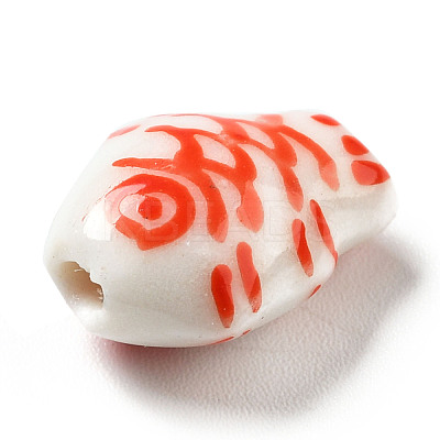 Handmade Printed Porcelain Beads PORC-F005-03C-1