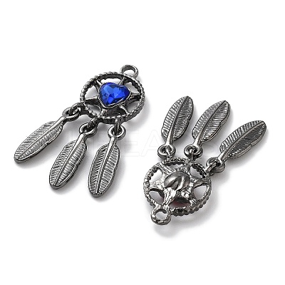 Rack Plating Alloy Rhinestone Pendants PALLOY-F311-19B-1