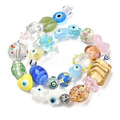 Handmade Mixed Styles Lampwork & Glass Beads LAMP-G170-03-1