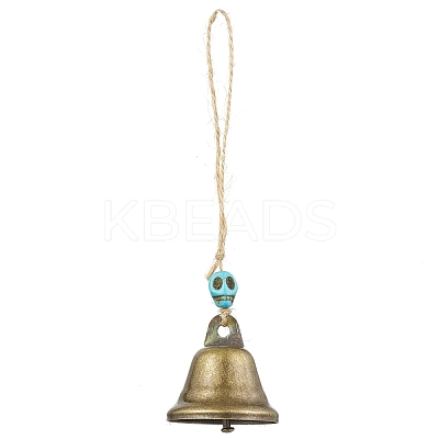 Iron Bell Pendant Decorations HJEW-JM02173-1