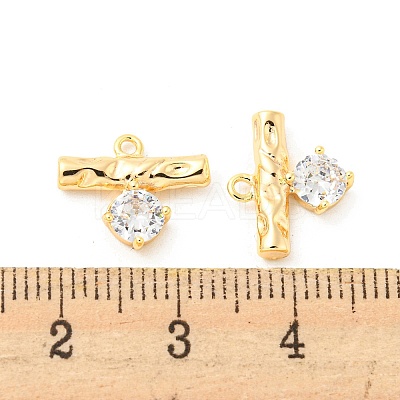 Brass Micro Pave Cubic Zirconia Charms KK-Q809-13G-1