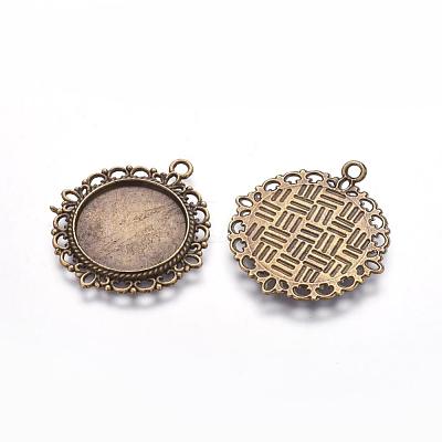 Zinc Alloy Pendant Settings for Cabochon & Rhinestone PALLOY-A15290-AB-FF-1