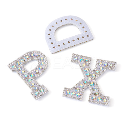Alphabet Resin Rhinestone Patches DIY-TAC0005-45D-1