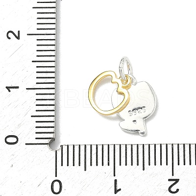 925 Sterling Silver Black Enamel Smiling Face Flower Charms STER-A051-02A-1