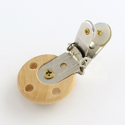 Wooden Pacifier Holder Clip with Iron Clasp WOOD-R241-39-1
