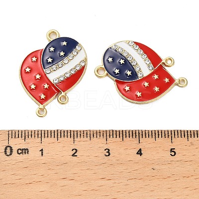 Independence Day Alloy Enamel American Flag Balloon Chandelier Component Links ENAM-G229-05G-1