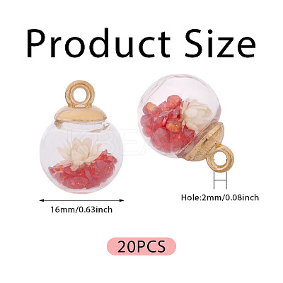 20Pcs Transparent Glass Globe Pendants GLAA-TA0003-57B-1