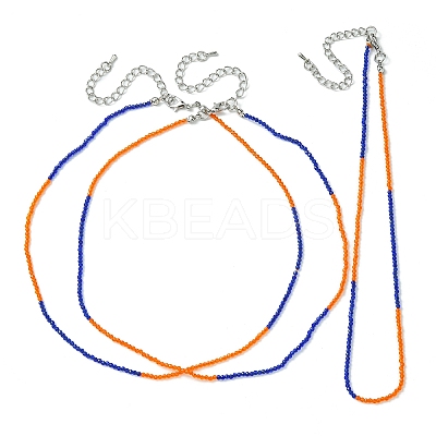 Faceted Rondelle Glass Beaded Necklace for Women NJEW-M208-02C-1