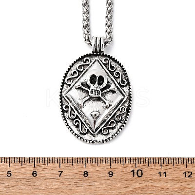 Tibetan Style Zinc Alloy Viking Pendant Necklaces NJEW-Z062-01AS-02-1
