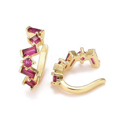 Cubic Zirconia Star Cuff Earrings EJEW-A069-17G-C-1