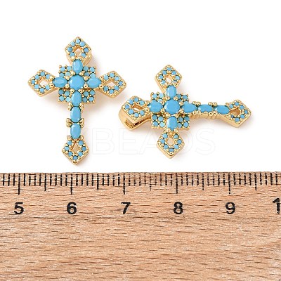 Brass Micro Pave Cubic Zirconia Pendants KK-C143-43B-G-1