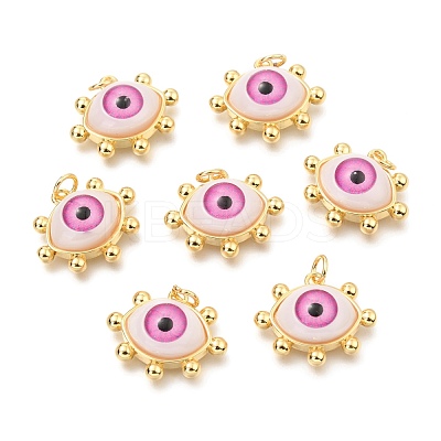 Brass Acrylic Pendants ZIRC-J024-01G-01-1