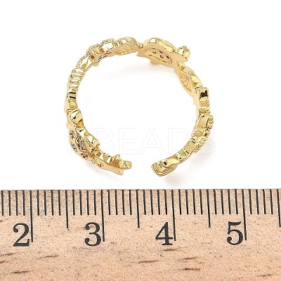 304 Stainless Steel Cubic Zirconia Cuff Open Rings for Women LS-RJEW-Z122-02G-02-1