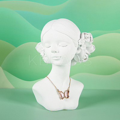 Girl Bust Resin Necklace Display Stands ODIS-A012-05B-1
