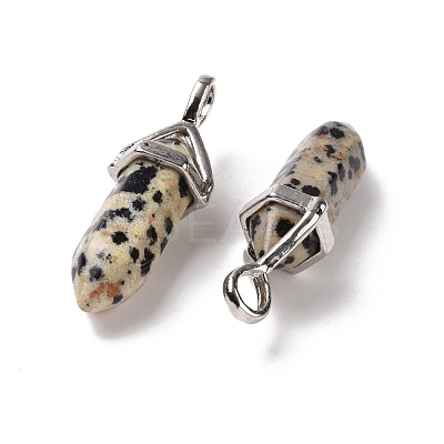 Natural Dalmatian Jasper Pointed Pendants G-K329-49P-1