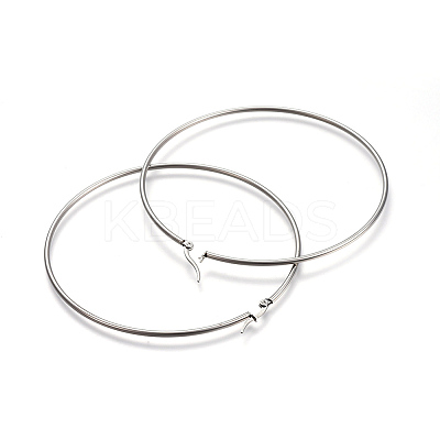 Tarnish Resistant 201 Stainless Steel Big Hoop Earrings LS-EJEW-A052-20E-P-1