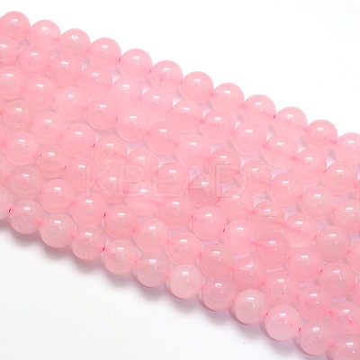 Natural Rose Quartz Round Beads Strands G-O047-04-8mm-1