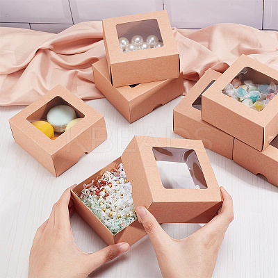 Folding Kraft Paper Cardboard Jewelry Gift Boxes CON-WH0092-25B-1