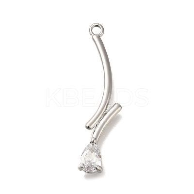 Brass Micro Pave Cubic Zirconia Pendants KK-M301-17P-1