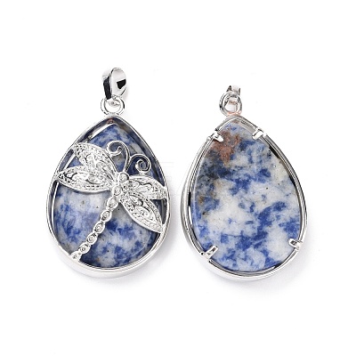 Natural Blue Spot Jasper Pendants G-G900-01P-10-1