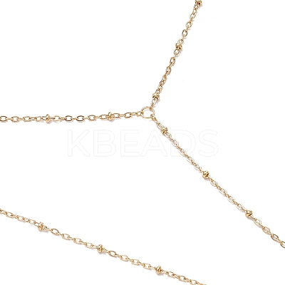 304 Stainless Steel Satellite Chain Toe Ring Anklets for Women AJEW-AN00662-01-1