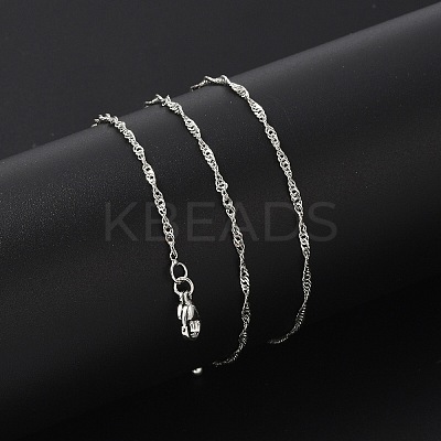 Brass Singapore Chains Necklaces for Women NJEW-D302-34P-1
