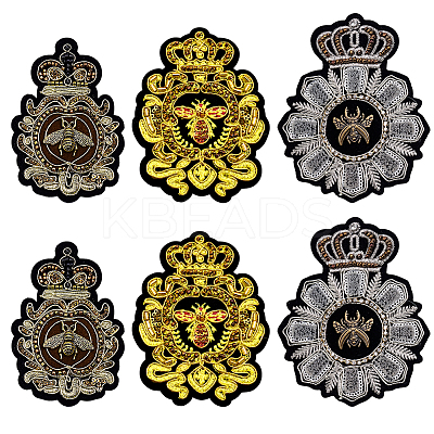 6Pcs 3 Styles Polyester Iron on Cloth Patches PATC-GA0002-01-1