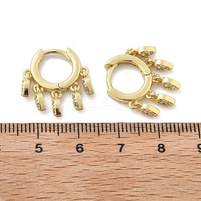 Brass Micro Pave Clear Cubic Zirconia Huggie Hoop Earrings EJEW-K083-45G-1