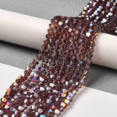 Transparent Electroplate Glass Beads Strands GLAA-F029-2mm-A05-1
