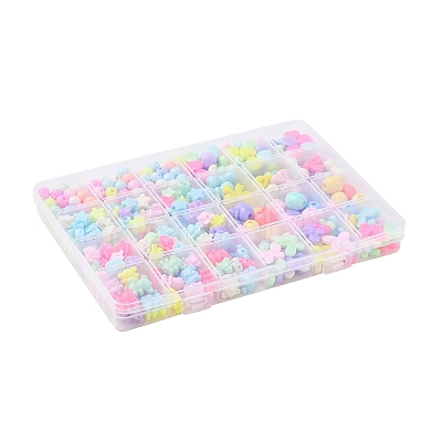 383Pcs 8 Stylw Opaque Acrylic Beads SACR-YW0001-26-1